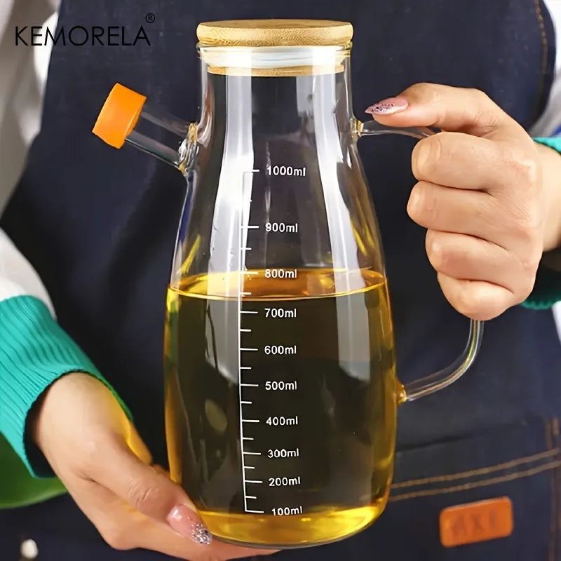 1PC Glass Olive Oil Bottle BPF Oil Leak-Proof Bottle Kitchen Outdoor BBQ Picnic Condiment Container Kitchen Supplies