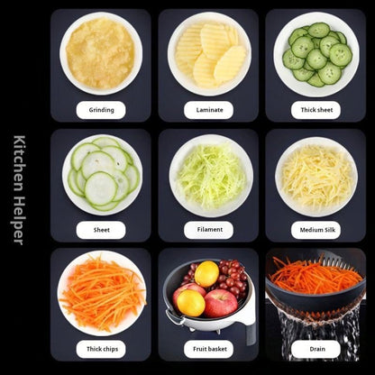 Multifunctional Shredder For Cheese, Fruits, Veggies And Meat - Clear White 