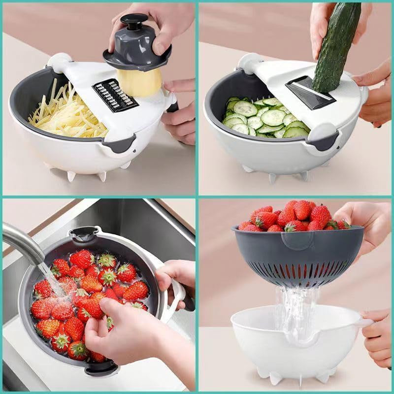Multifunctional Shredder For Cheese, Fruits, Veggies And Meat - Clear White 