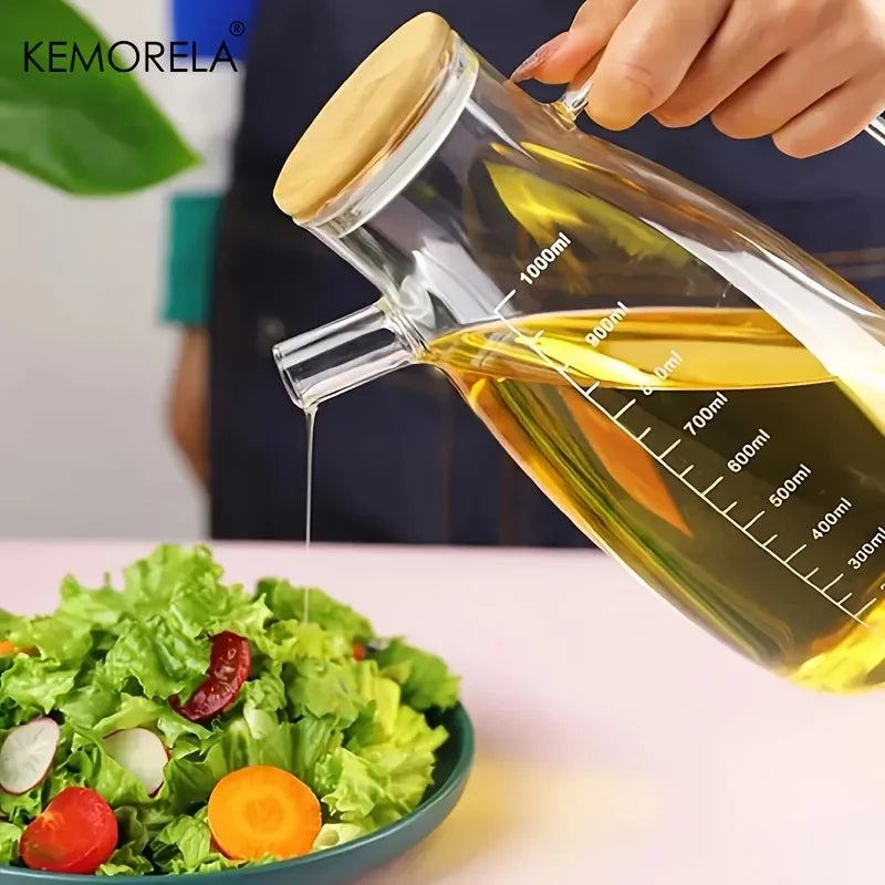 1PC Glass Olive Oil Bottle BPF Oil Leak-Proof Bottle Kitchen Outdoor BBQ Picnic Condiment Container Kitchen Supplies