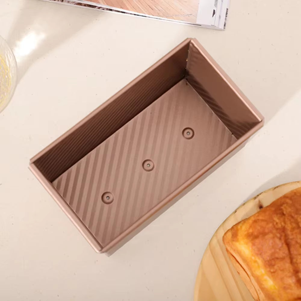 Rectangular Bread Mold with Cover Bread Baking Tray Cake Toast Non-Stick Toast Box with Lid Aluminized Steel Kitchen Accessory