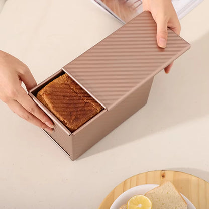 Rectangular Bread Mold with Cover Bread Baking Tray Cake Toast Non-Stick Toast Box with Lid Aluminized Steel Kitchen Accessory