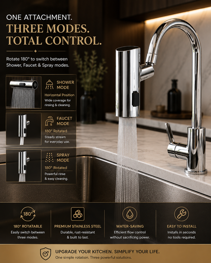 High-Pressure Kitchen Faucet Sprayer - Stainless Steal