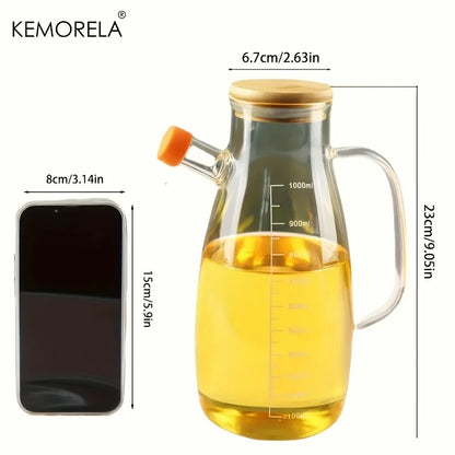 1PC Glass Olive Oil Bottle BPF Oil Leak-Proof Bottle Kitchen Outdoor BBQ Picnic Condiment Container Kitchen Supplies